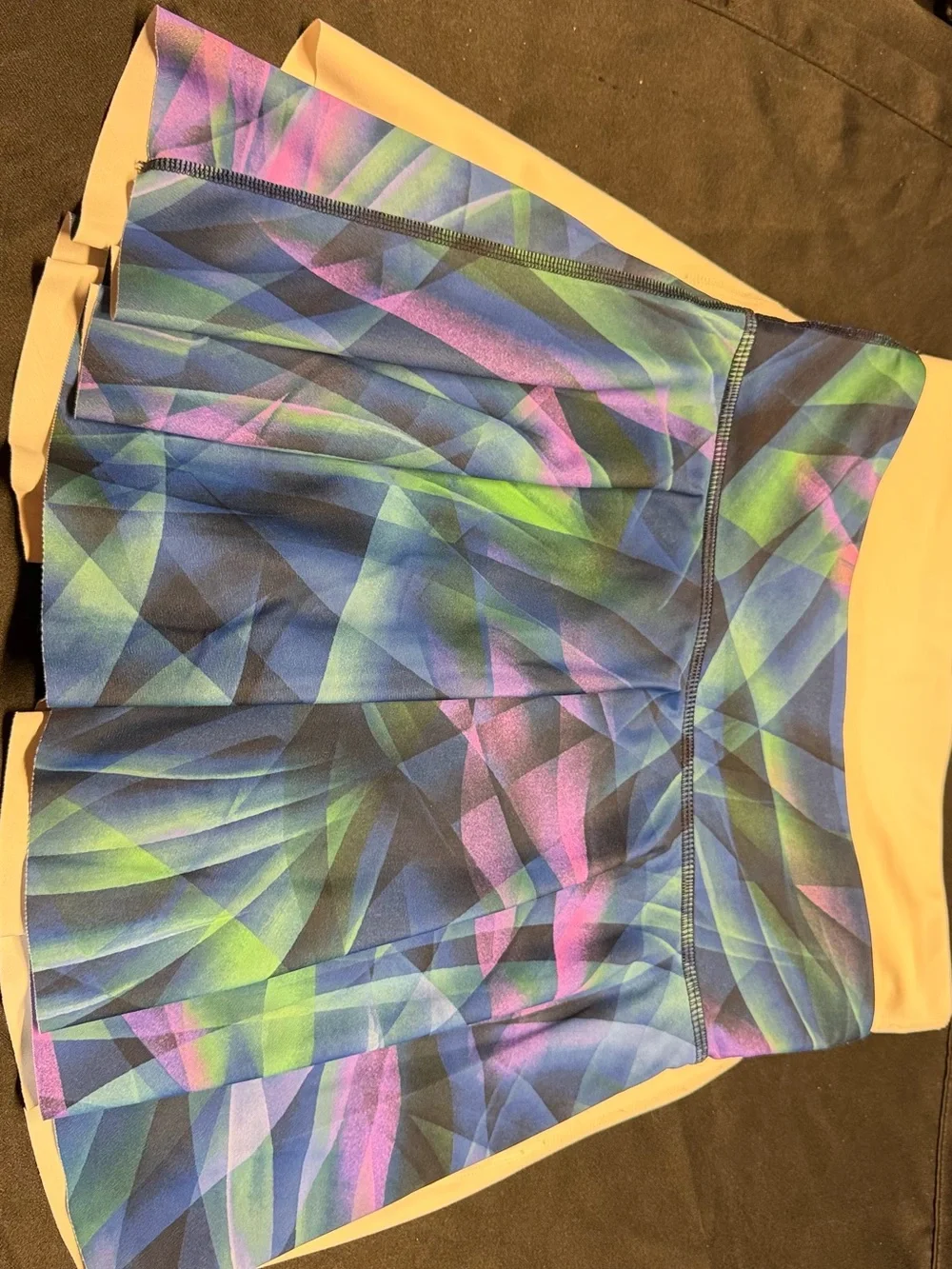Pleated Blue Geometric Print Skirt - girl’s Skirt